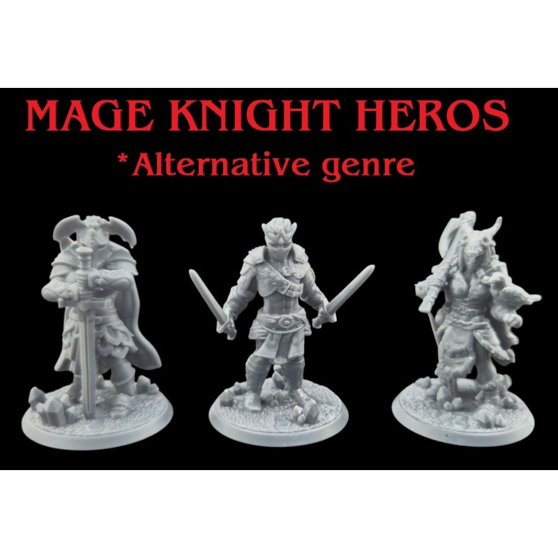 Personnage heros alternatif genre mage knight 3D En Résine