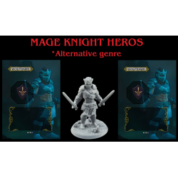 Personnage heros alternatif genre mage knight 3D En Résine